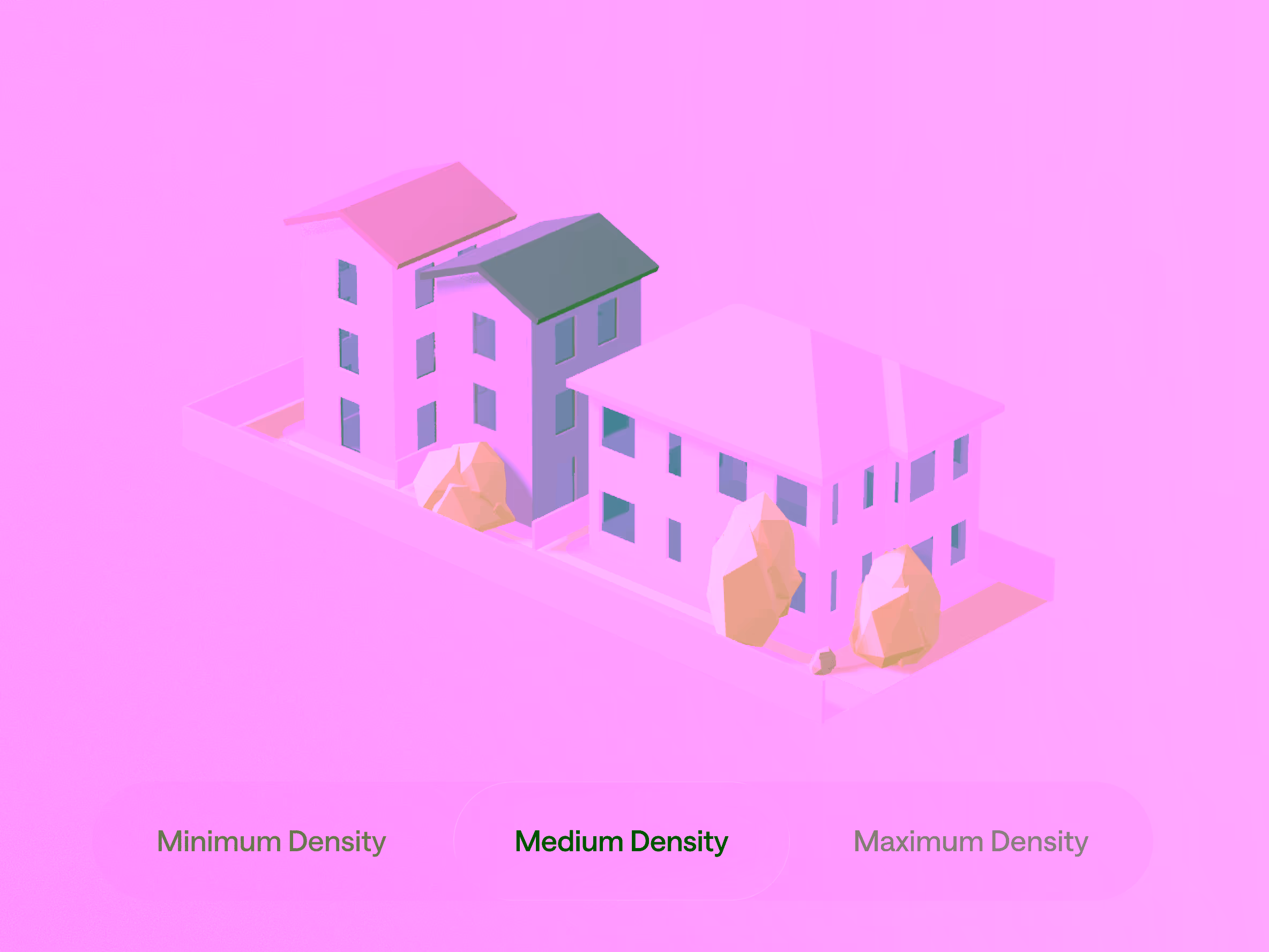 Infill development scenarios overlaid on an existing lot